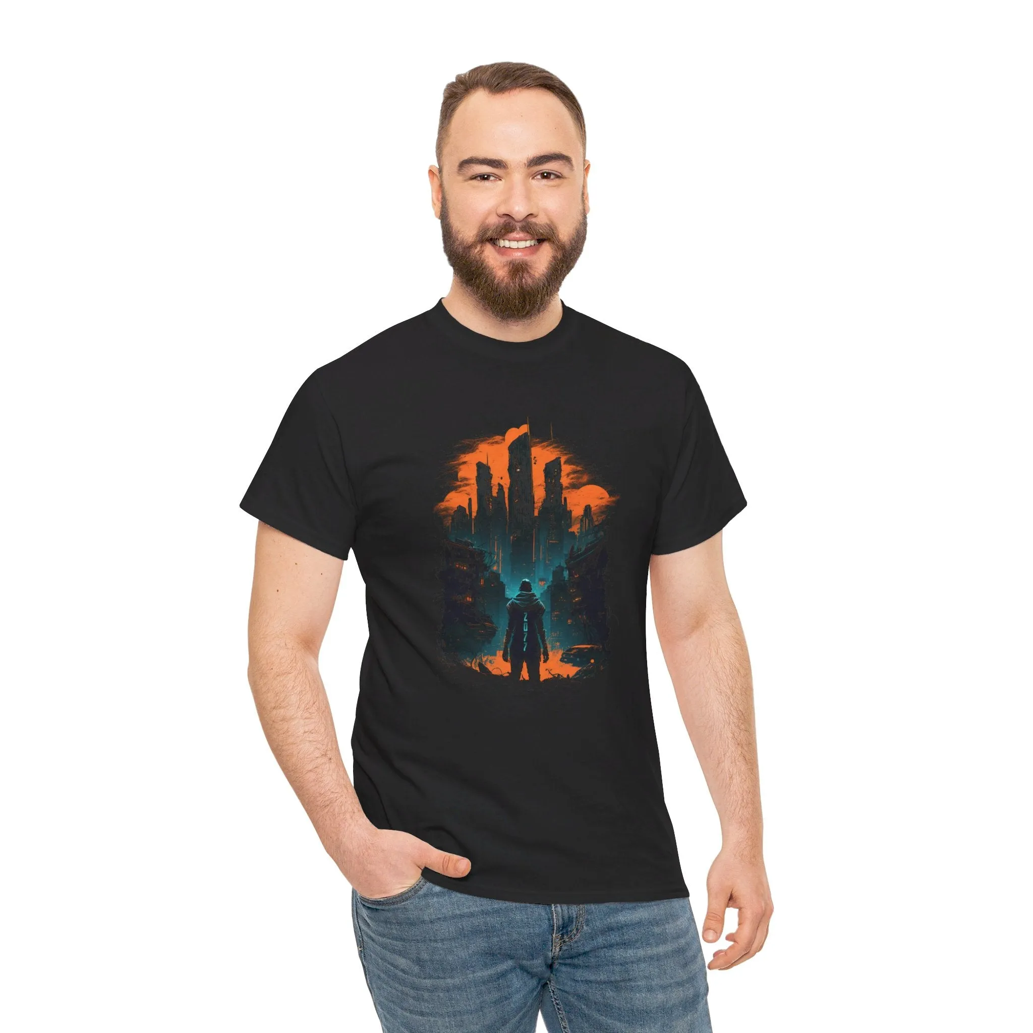 2077 Skyline T-Shirt | T-Shirt für Gamer und Cyberpunk Fans