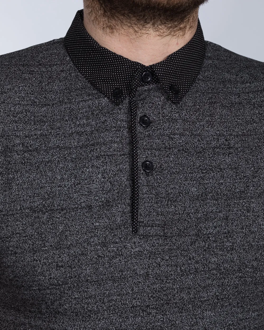 2t Slim Fit Tall Polo Shirt (black marl)