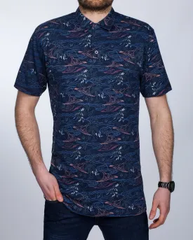 2t Slim Fit Tall Polo Shirt (navy print)