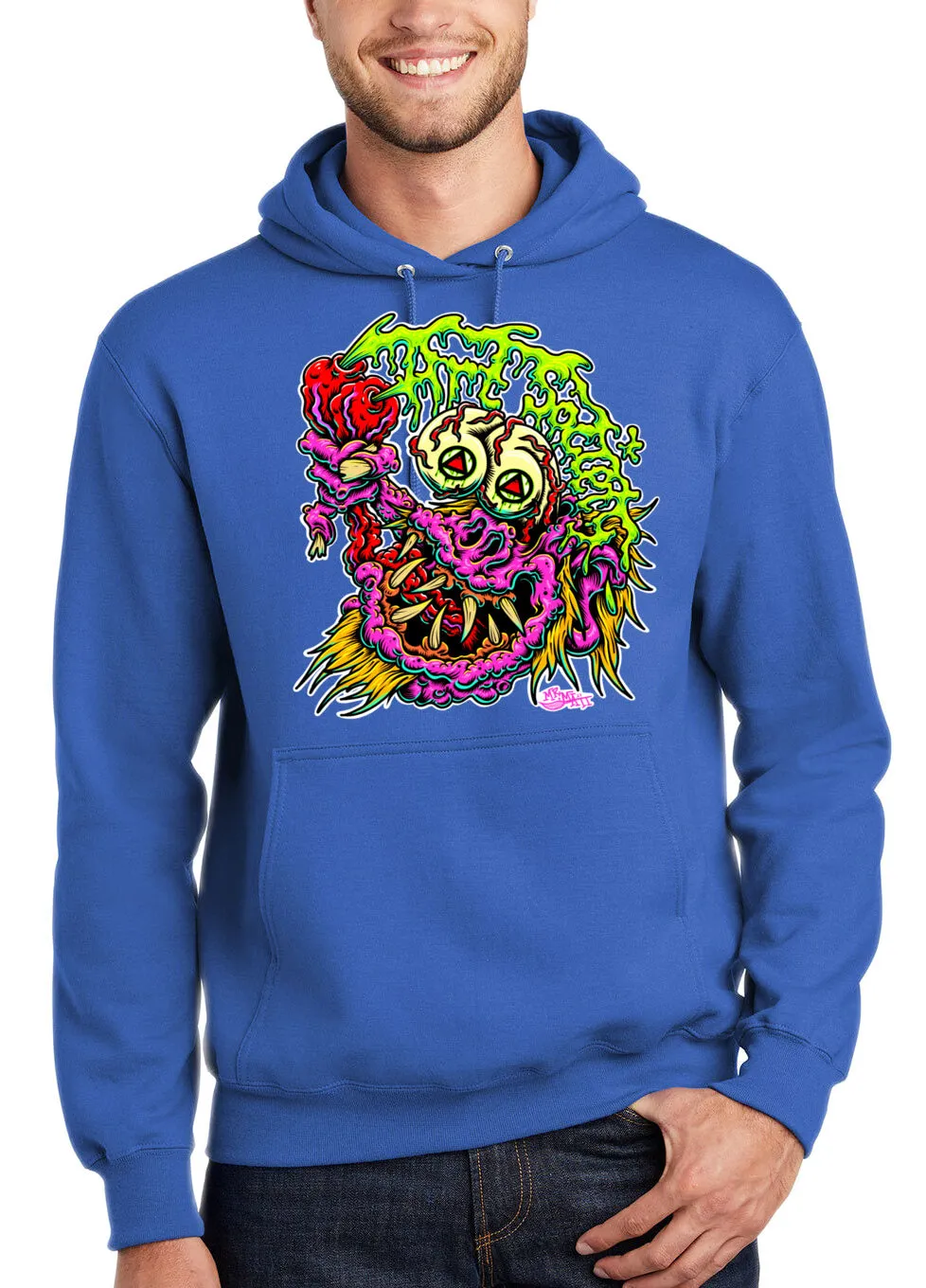 Art Society GNARLY MONSTER HOODIE ROYAL BLUE