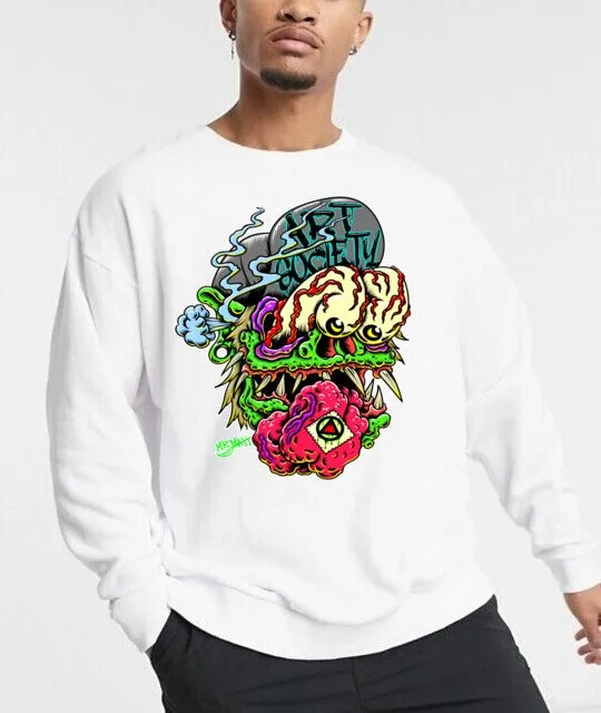 Art Society MONSTER DROP SWEATER WHITE