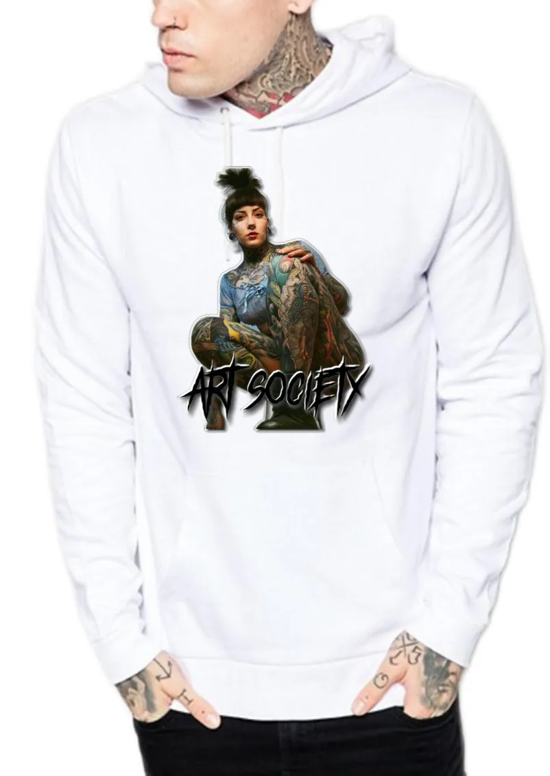 Art Society TATTOOED NATALIE HOODIE WHITE