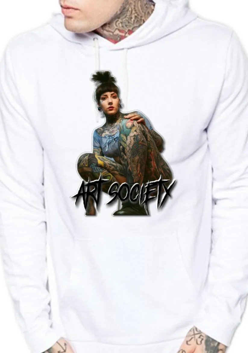 Art Society TATTOOED NATALIE HOODIE WHITE