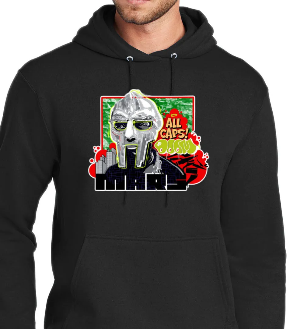 Art Society x MARS x MF DOOM ALL CAPS HOODIE BLACK