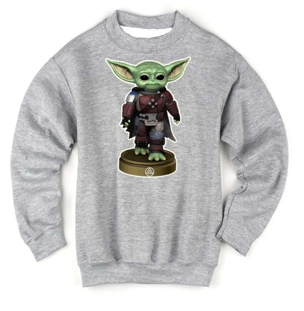 Art Society x Retro Kings BABY YODA MANDO 2 CREW SWEATER GREY