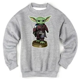 Art Society x Retro Kings BABY YODA MANDO 2 CREW SWEATER GREY