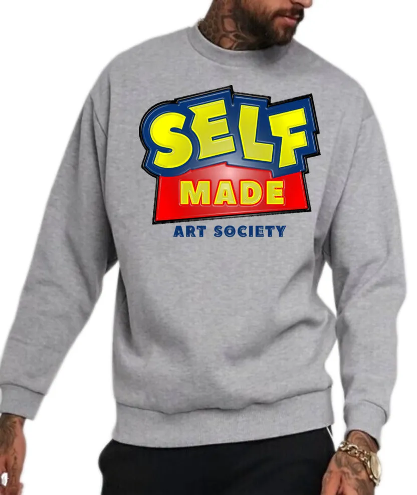 Art Society x Retro Kings SELF MADE 3D CREW SWEATER GREY