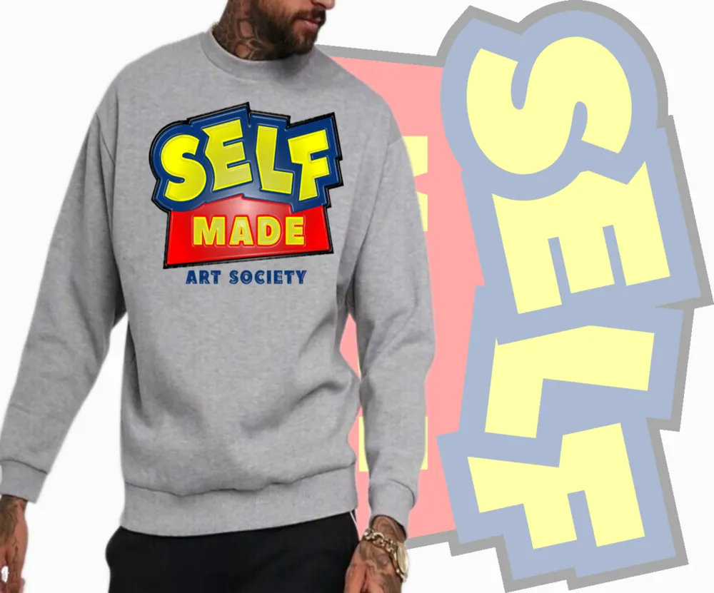 Art Society x Retro Kings SELF MADE 3D CREW SWEATER GREY