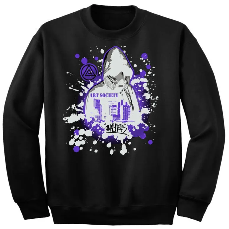 Art Society x Retro Kings x GNASHER CREW SWEATER BLACK