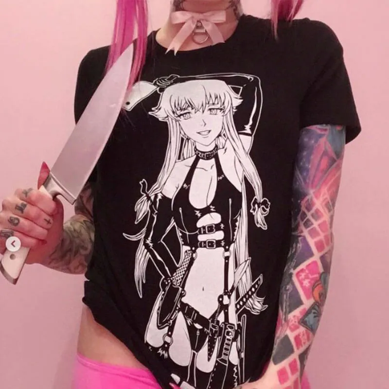 benpaolv HVY BLK Bondagecore Sexy Anime Girl With Axe T-Shirt