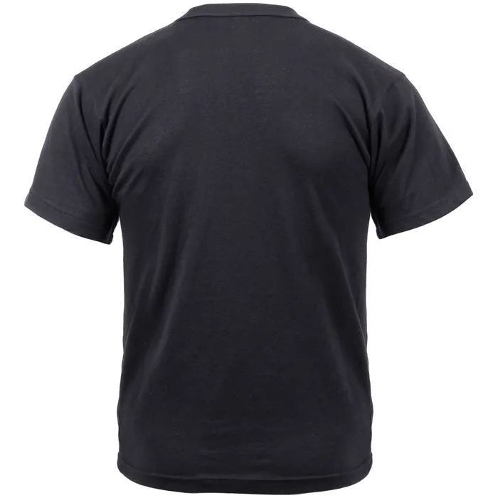 Black - Military GI Type Short Sleeve T-Shirt - 100% Cotton