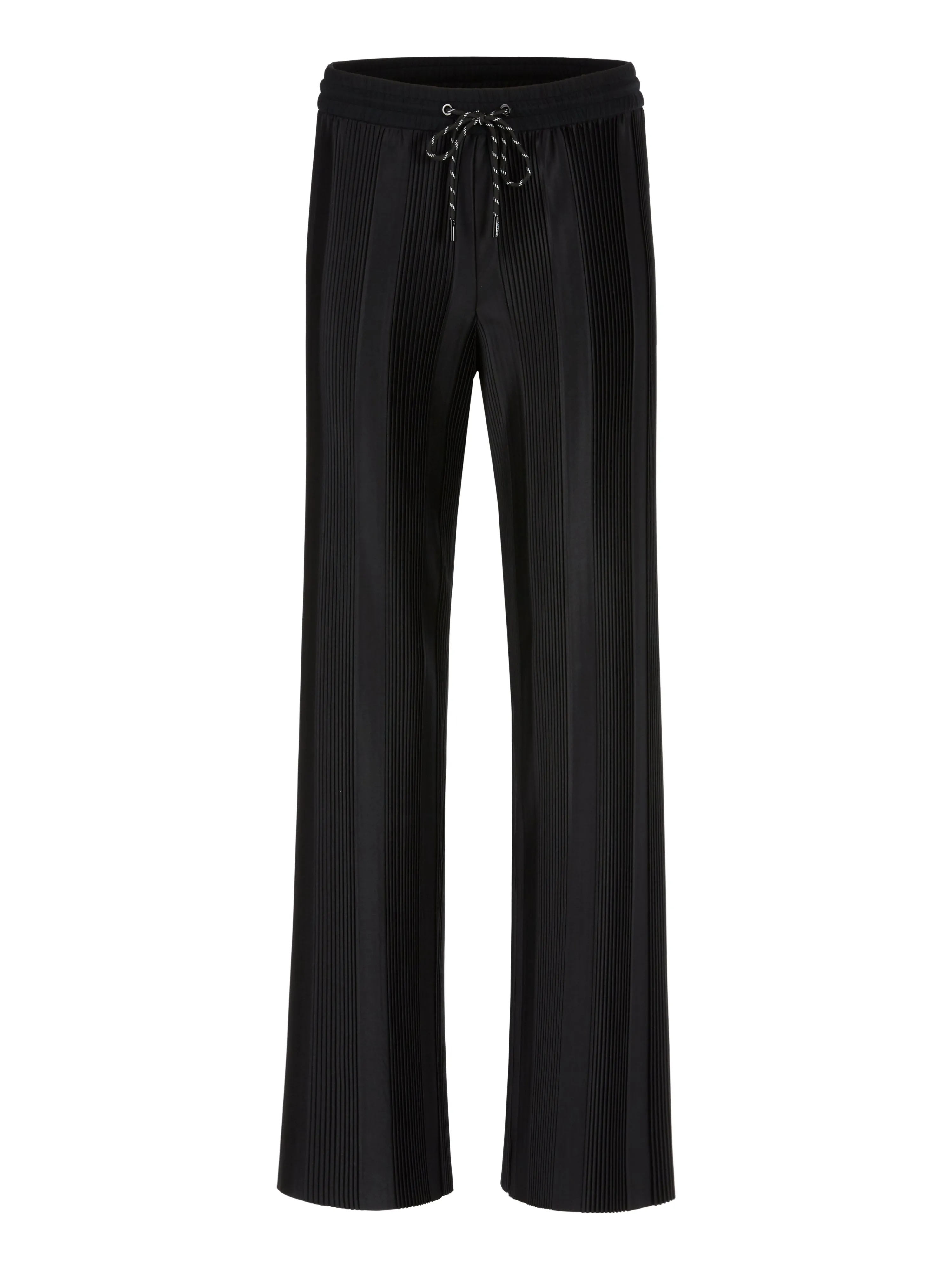 Black Satin Ribbed Welby Pants