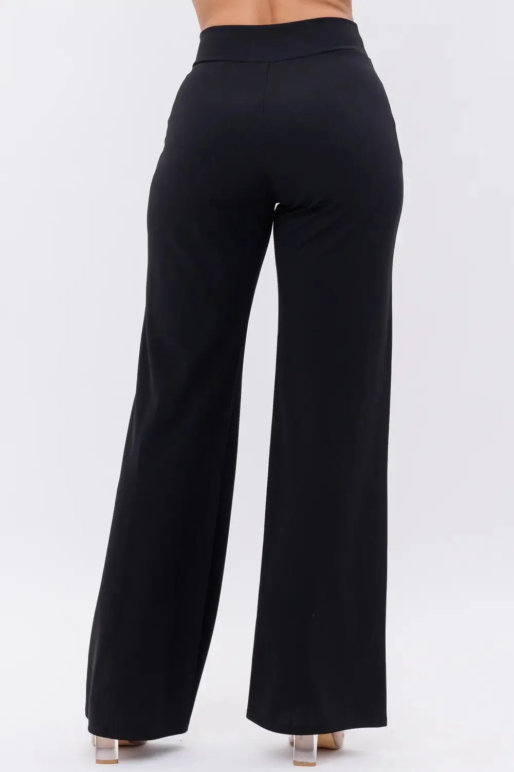 Black Straight Leg Palazzo Pants