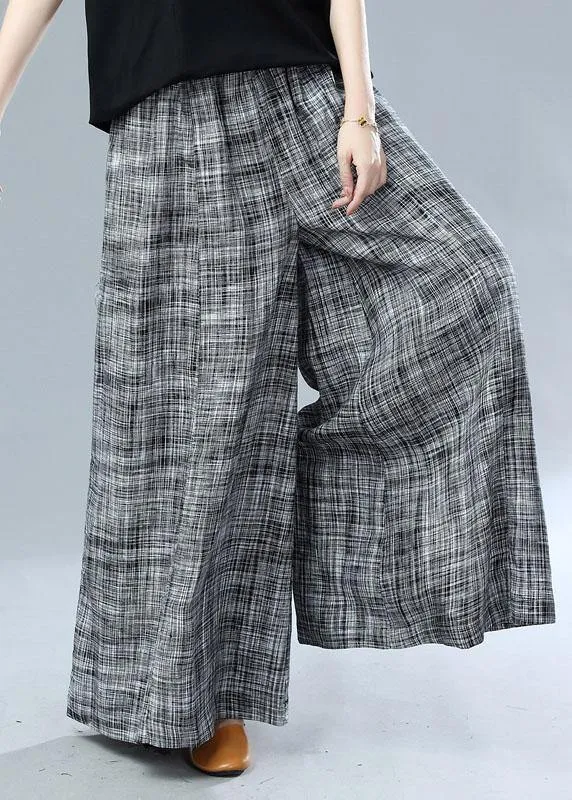 Bohemian Black Pockets Wide Leg Casual Fall Pants