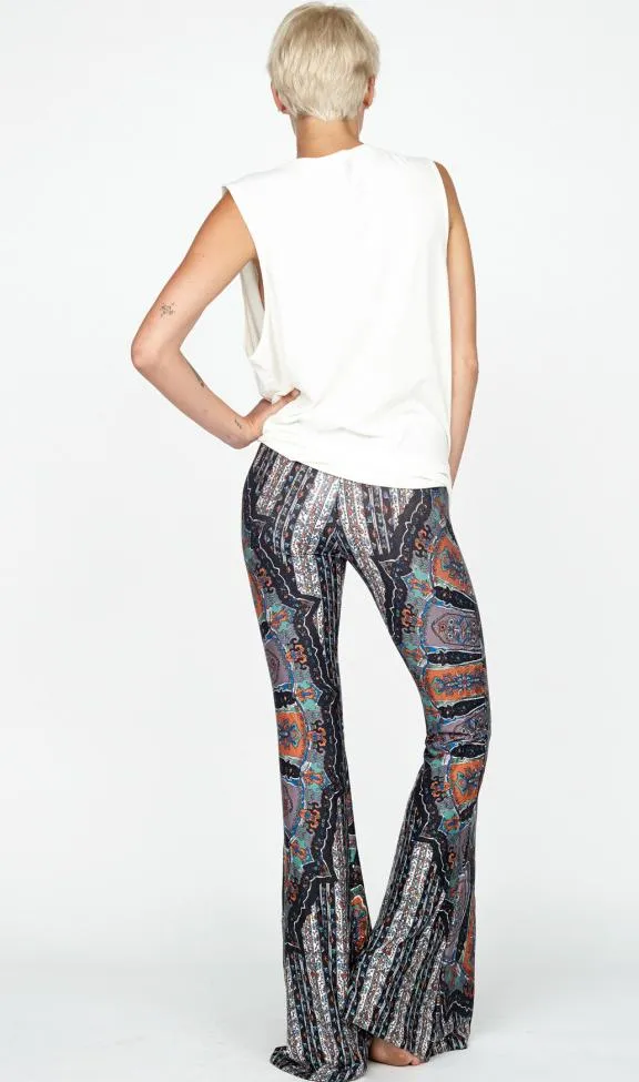 Bohemian Style Wide Leg Elastic Stretch Flare Pants