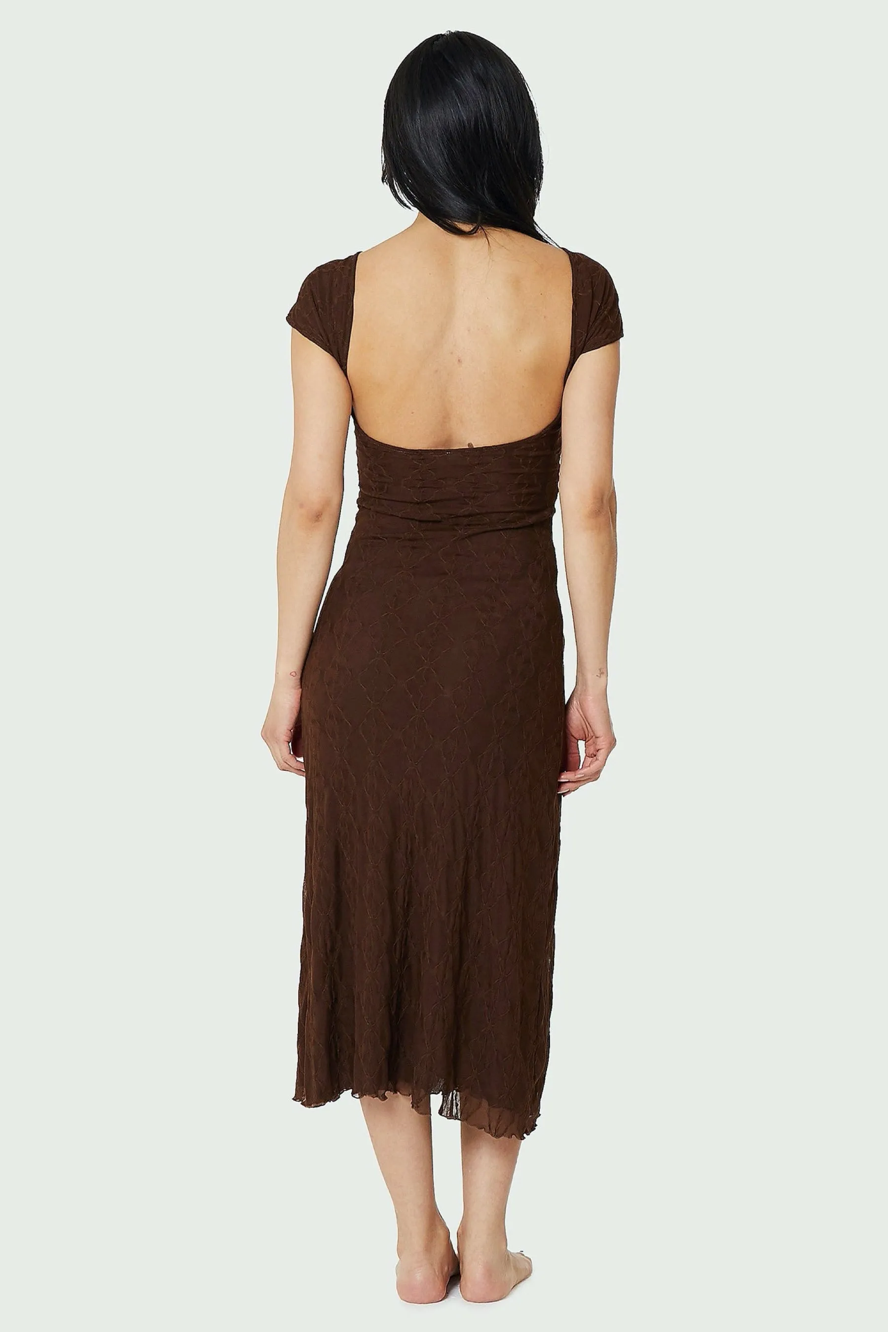 Brown Mariposa Backless Dress