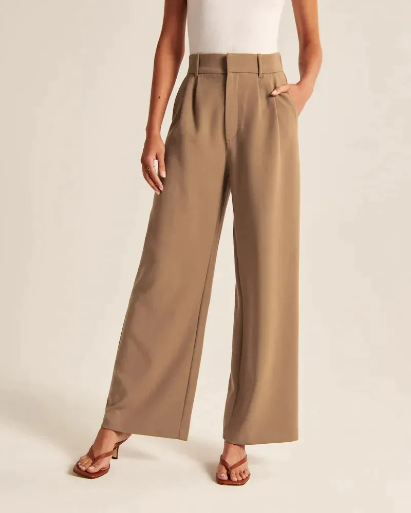 Brown Wide-Leg Pants