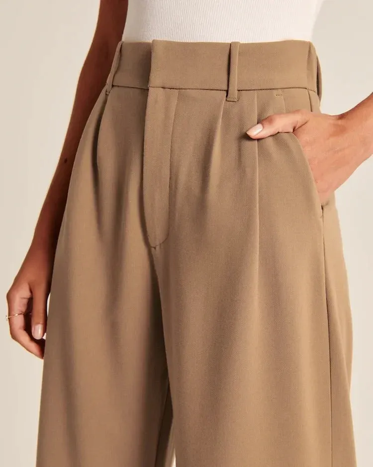 Brown Wide-Leg Pants