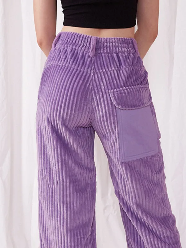 Corduroy Cropped Baggy Pants