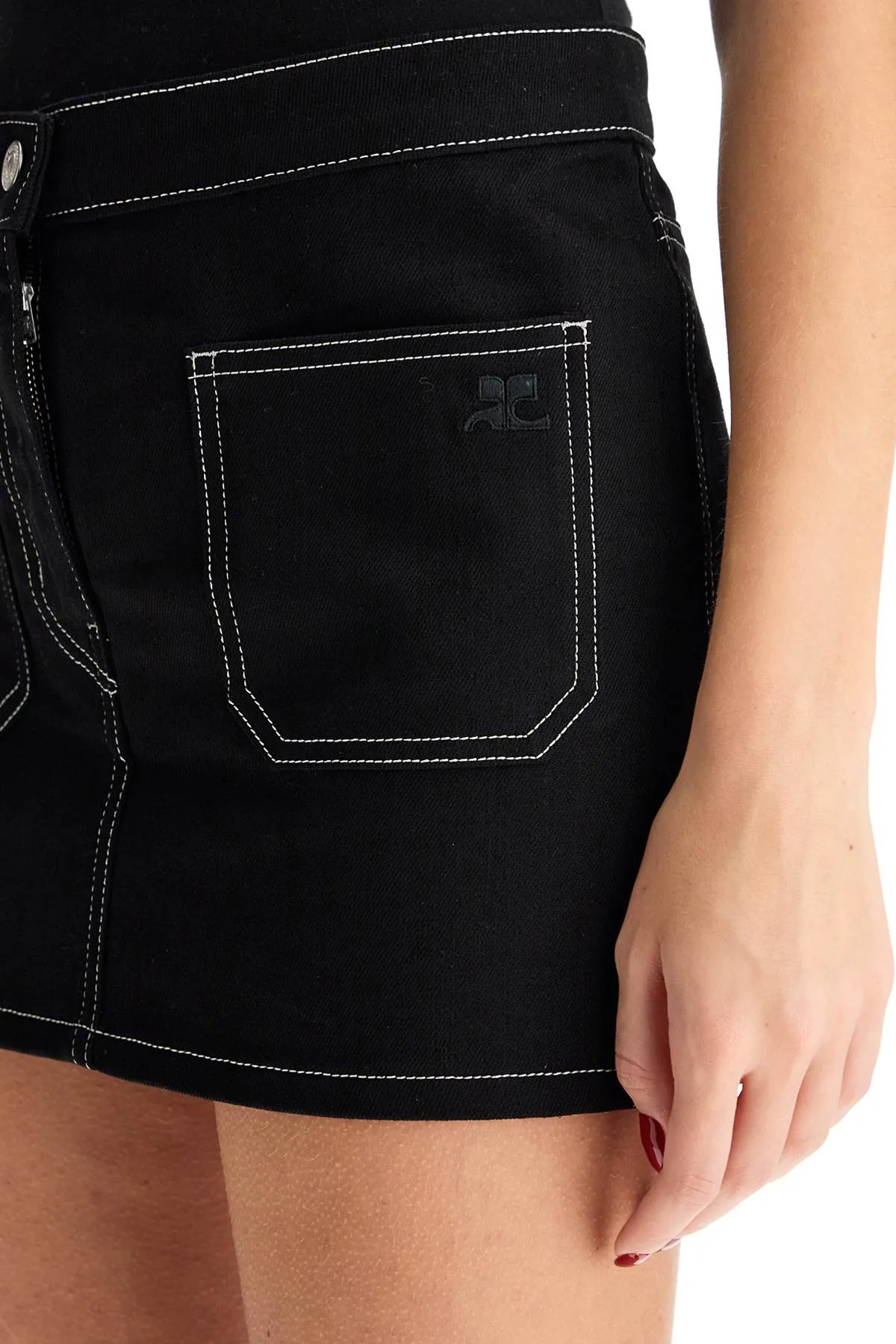 Courreges denim mini skirt