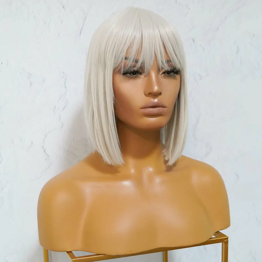 COURTNEY White Blonde Fringe Wig