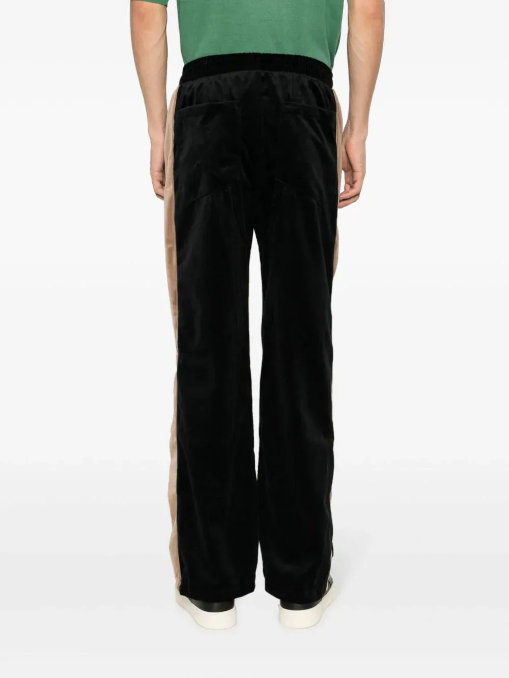 Crest-Embroidered Velvet Track Pants