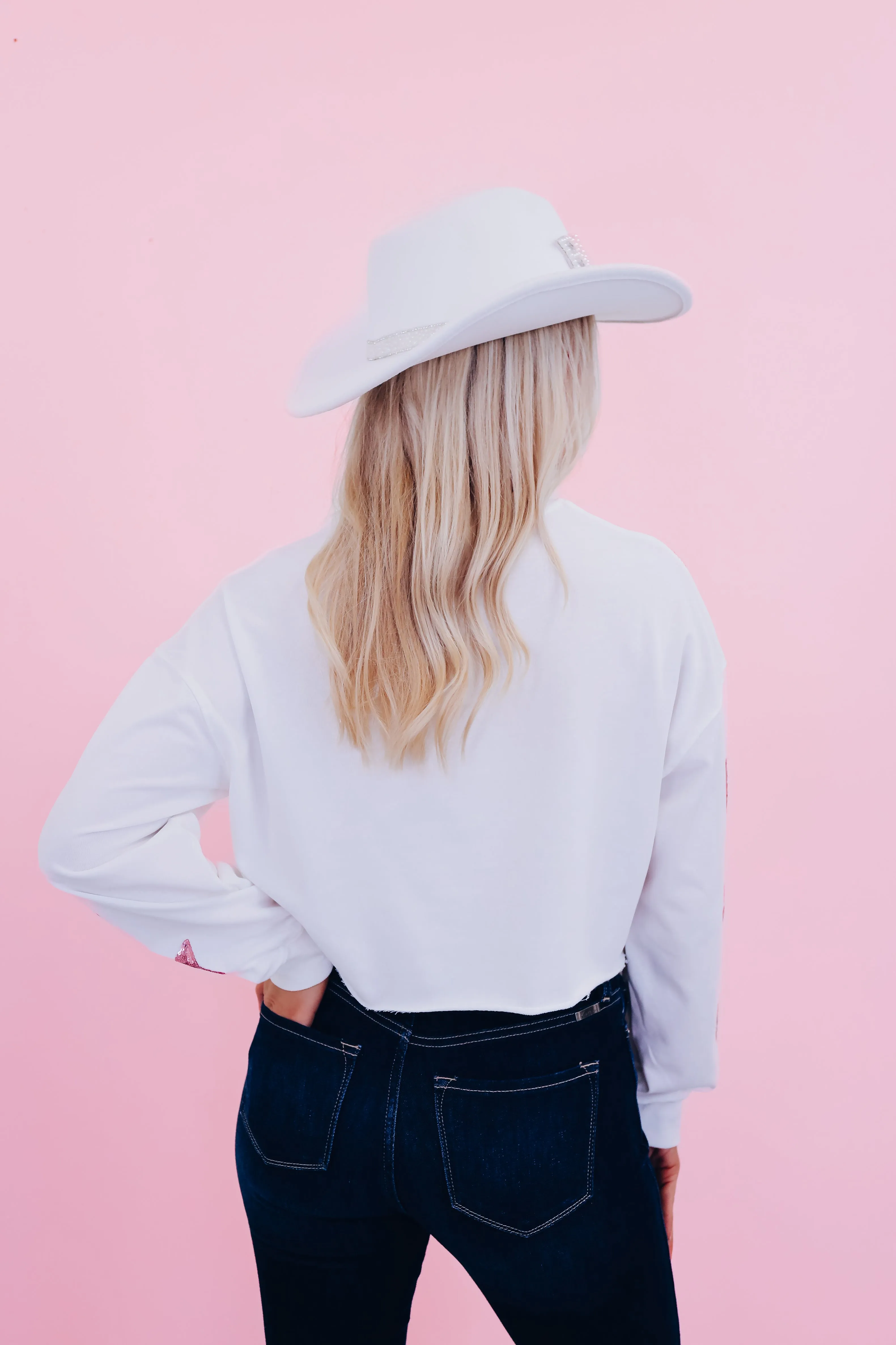 Dazzling Star Fringe Crop Top - White