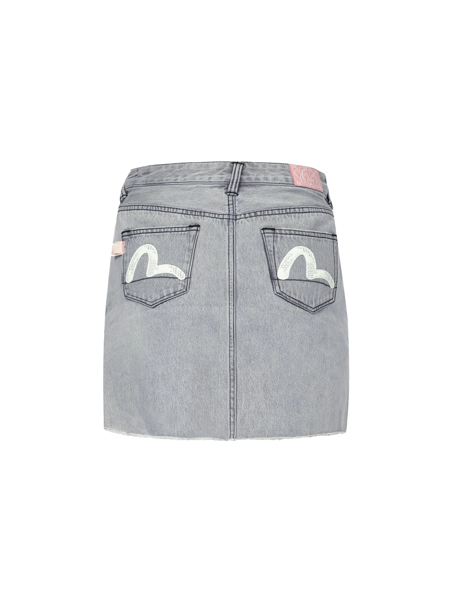 Distressed Seagull Appliqué Embroidery Fashion Fit Denim Skirt