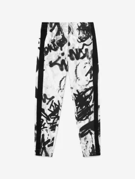 DKNY Boys Graffiti Print Joggers in White