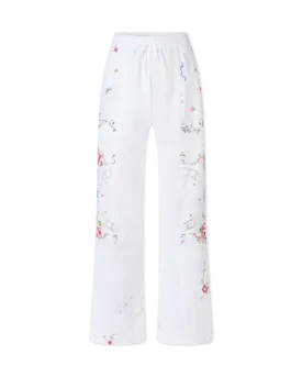 Embroidered Linen Pants