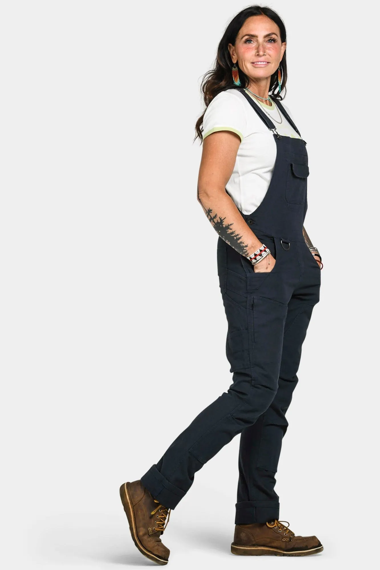 Freshley Drop Seat Overalls in Navy Canvas