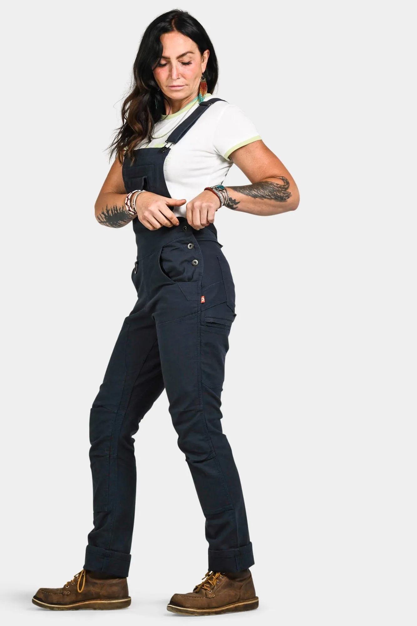 Freshley Drop Seat Overalls in Navy Canvas