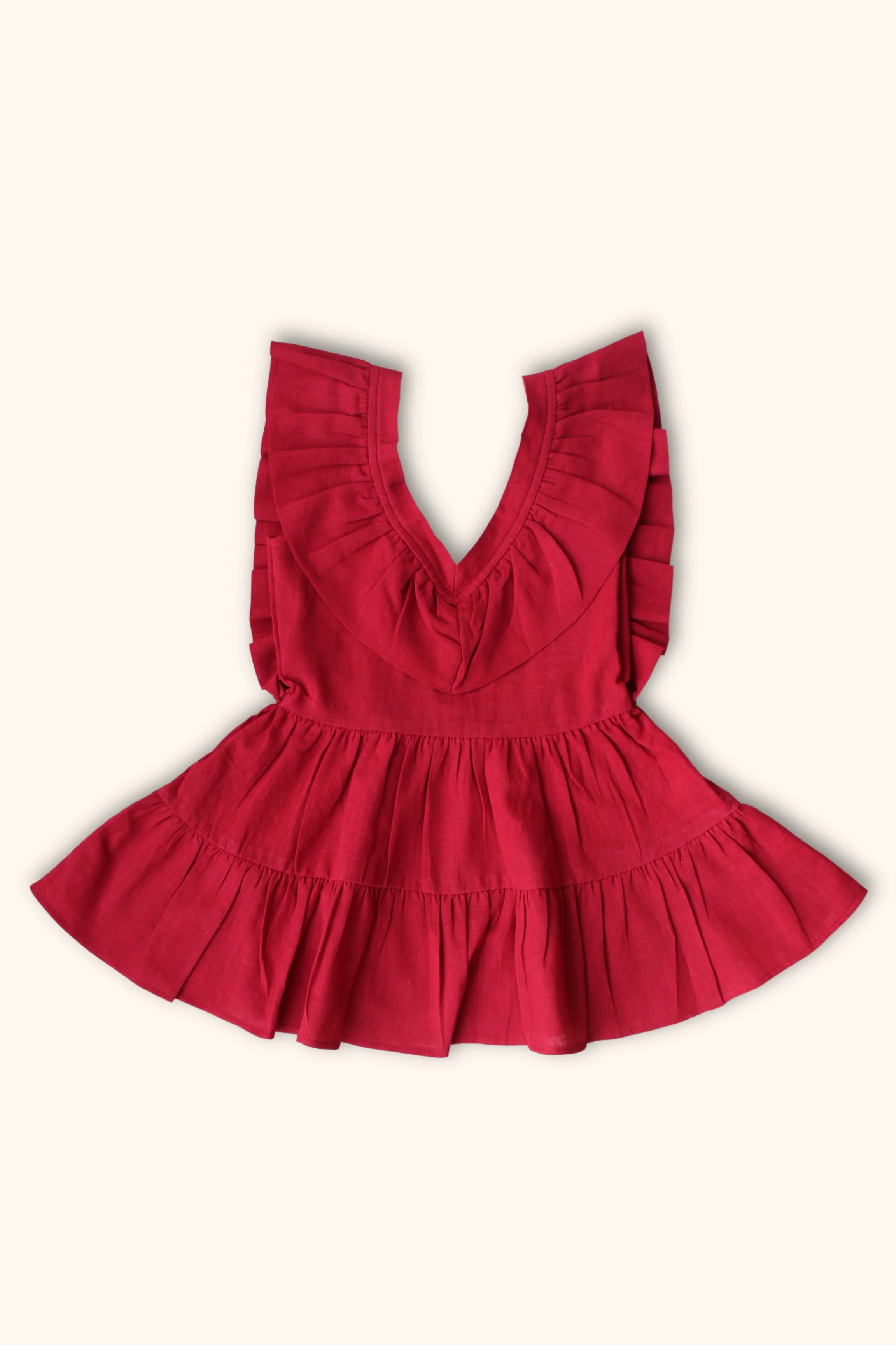 Girls Saba Backless Party Wear Dress - Maroon