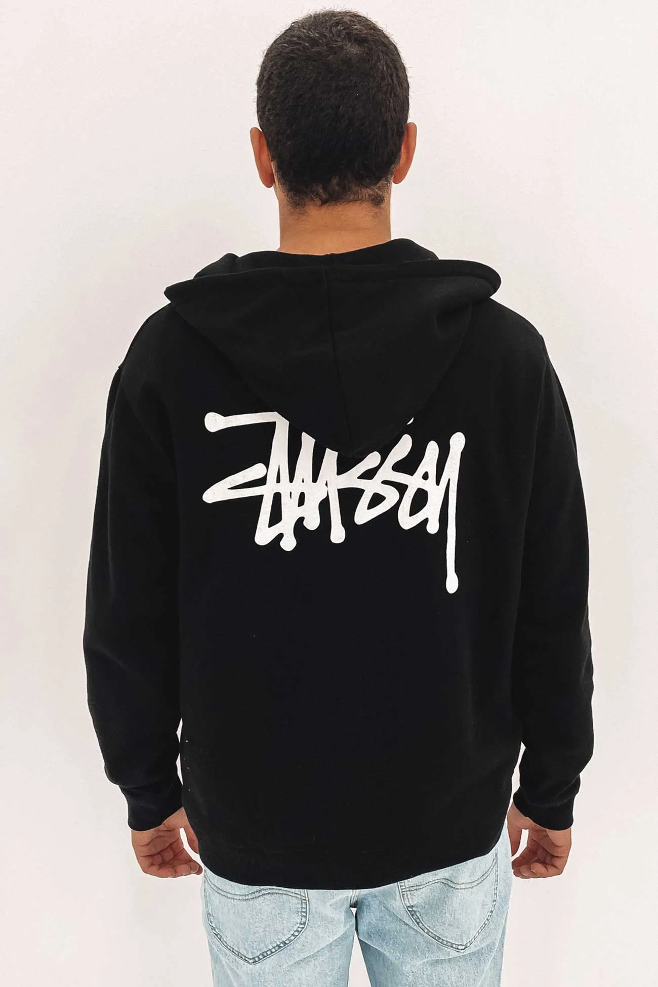 Graffiti Zip Hood Black