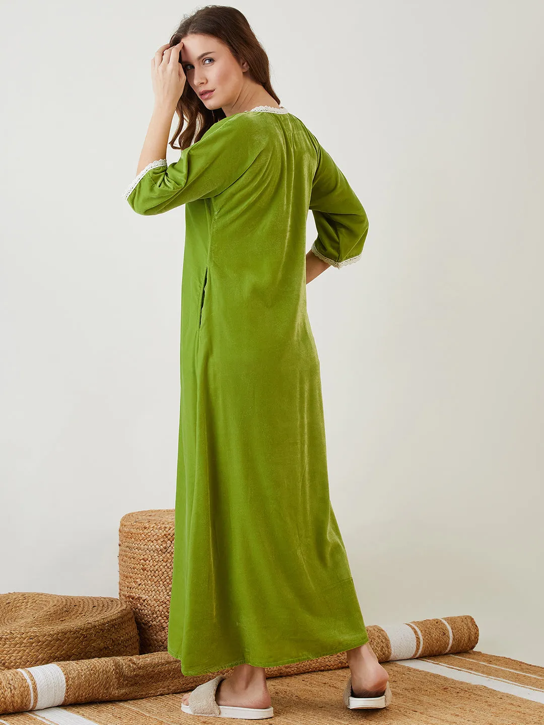 Green Velvet Nightdress