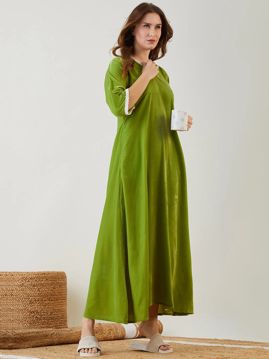 Green Velvet Nightdress