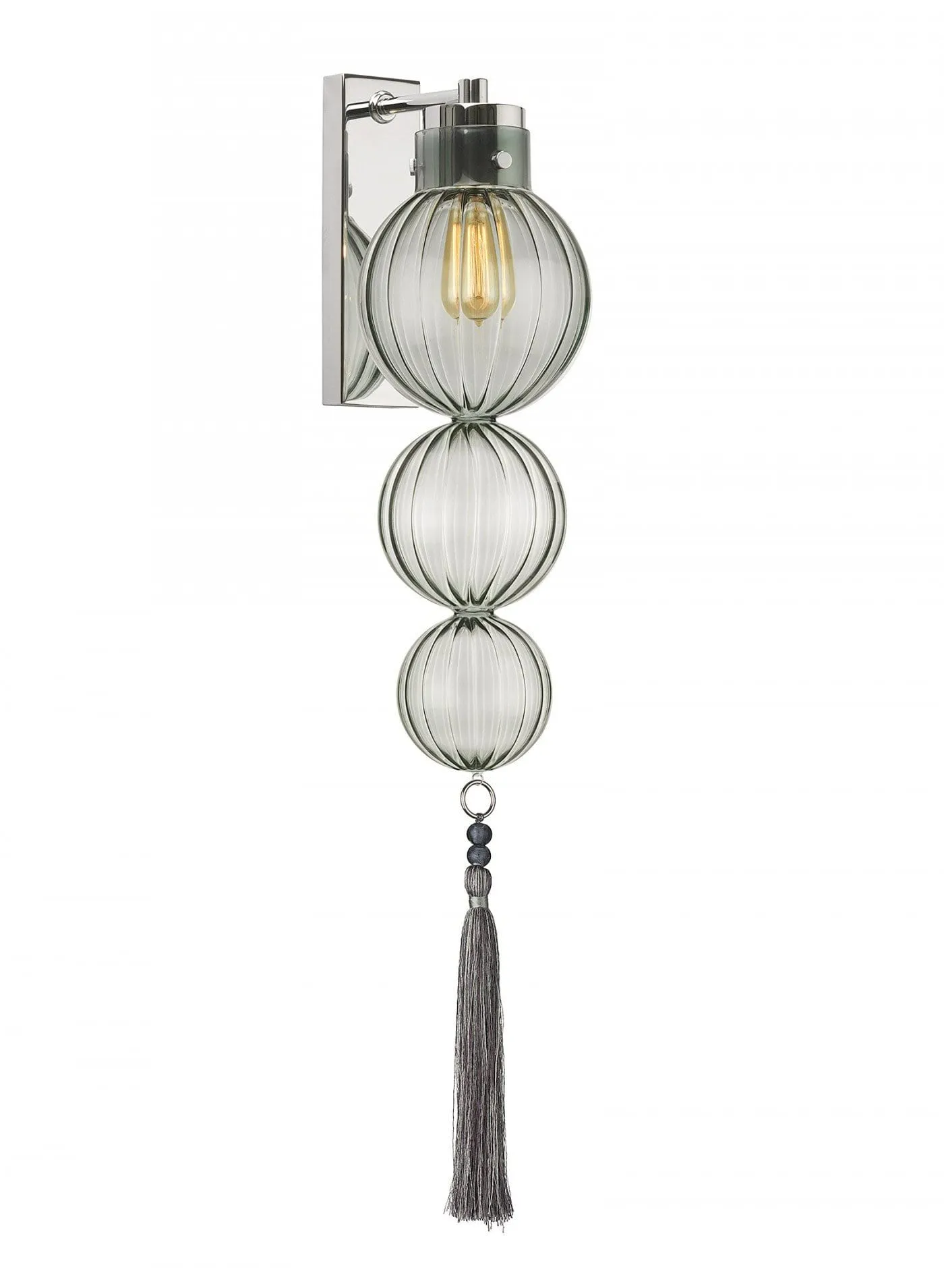 Heathfield Medina 3 Ball Opal Jade Nickel Wall Light