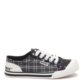 Jazzin Black Cortland Check Trainers