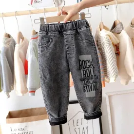 Kids Boys Jeans Children Stretch Pants Denim Jeans Graphic Versatile Casual Pants - BJN0109