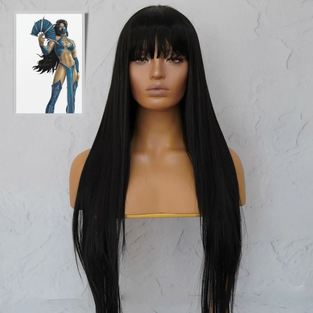 KITANA MORTAL KOMBAT COSPLAY - MONTANA Black Fringe Wig