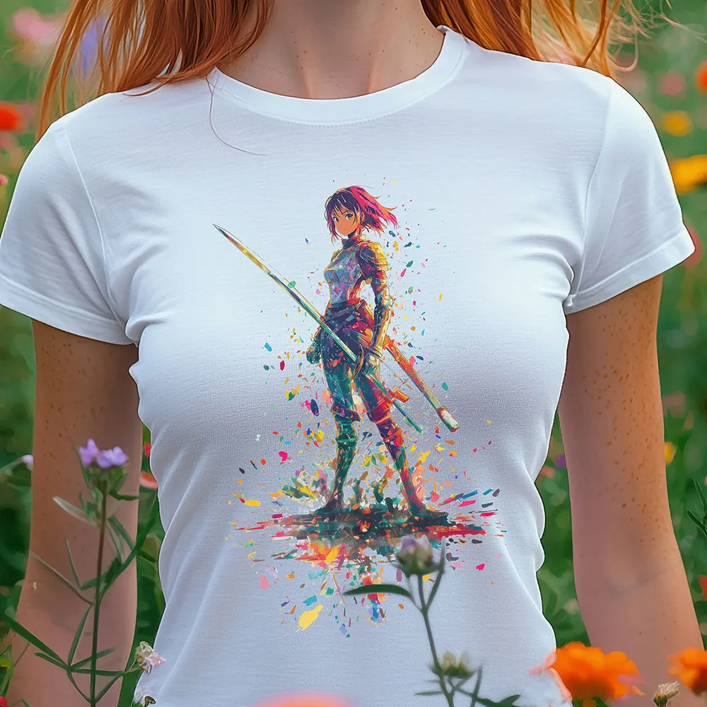 Krieger Prinzessin T-Shirt | Buntes Anime T-Shirt für Frauen