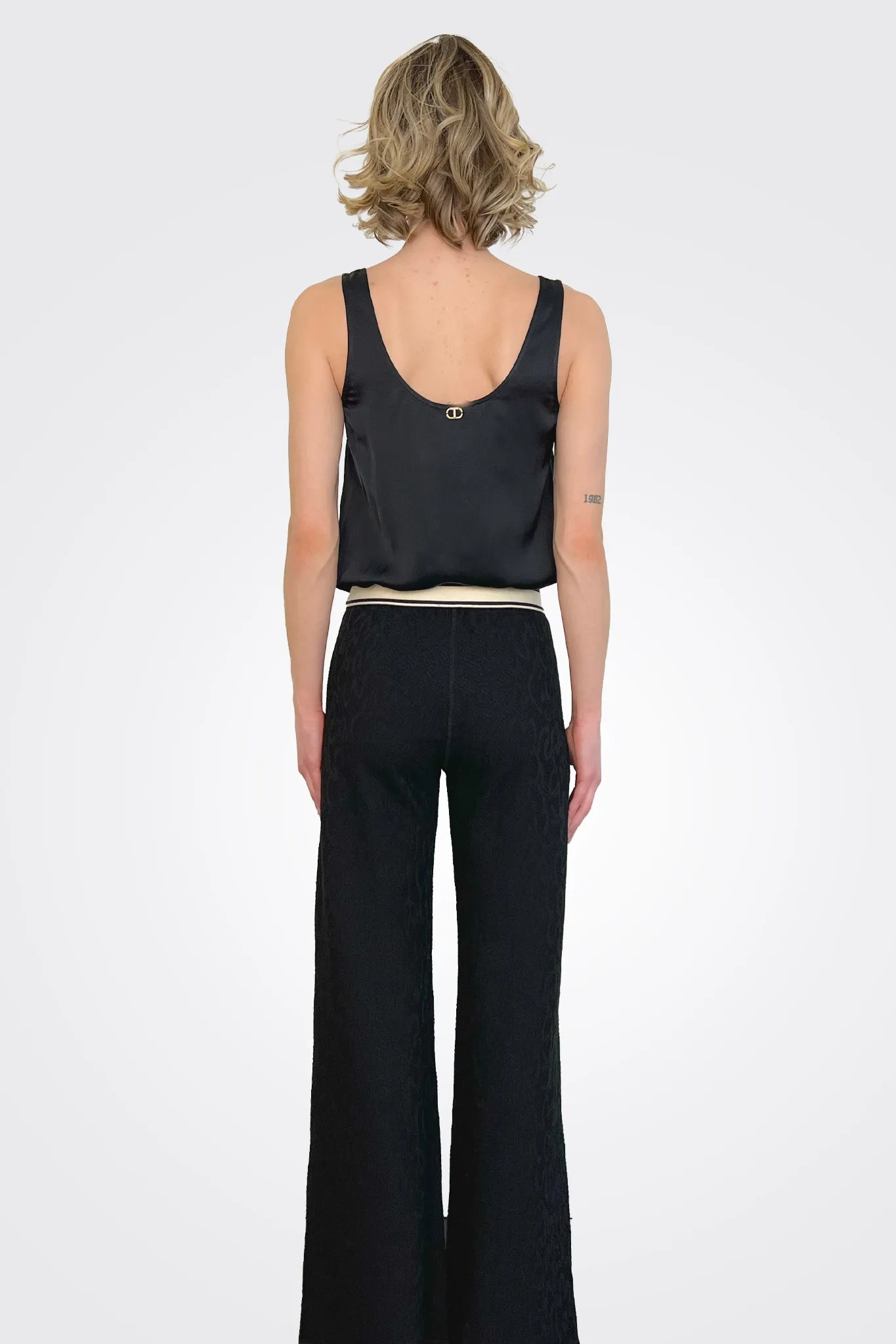 Long Straight Leg Pants - Black