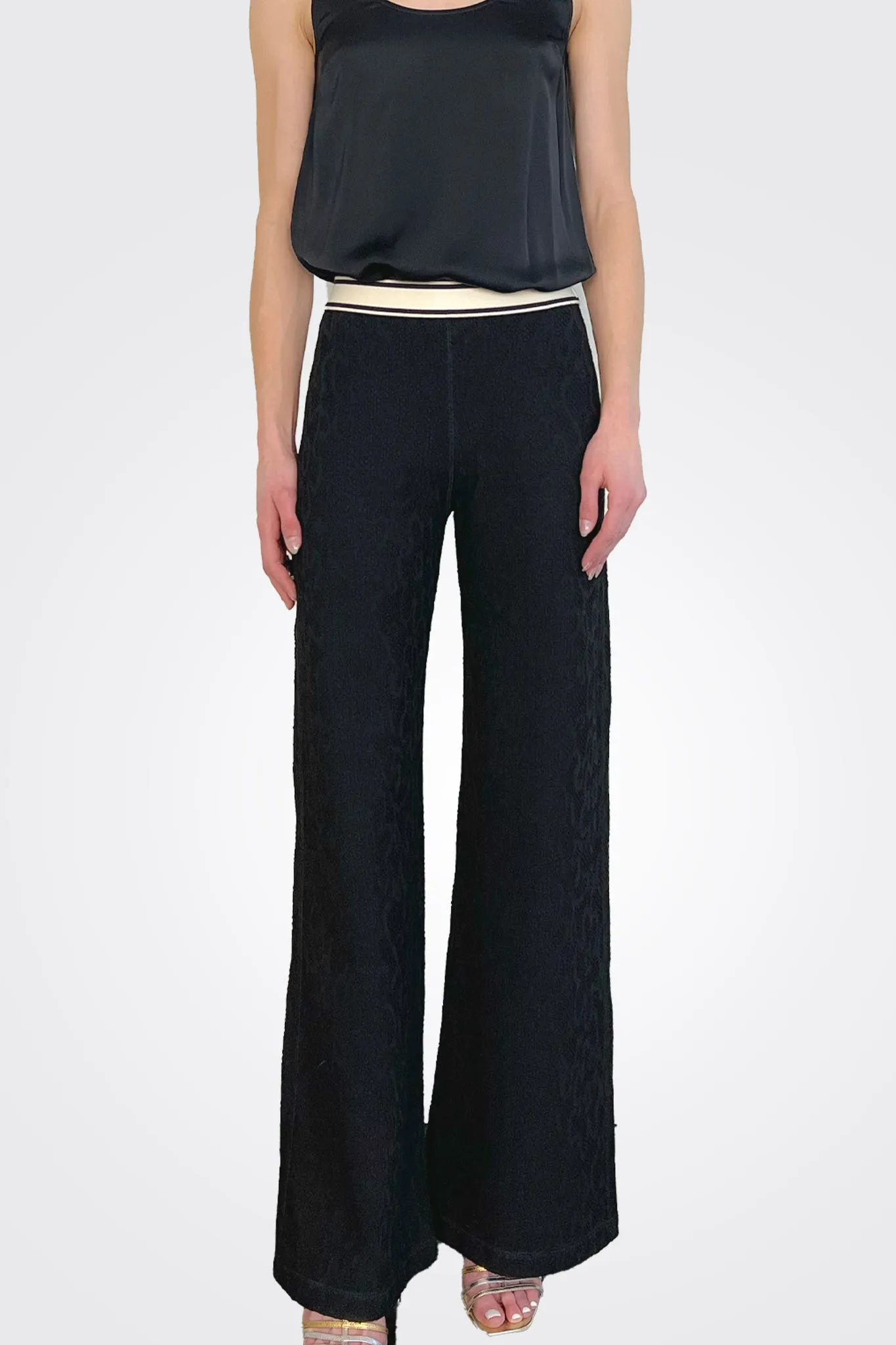 Long Straight Leg Pants - Black