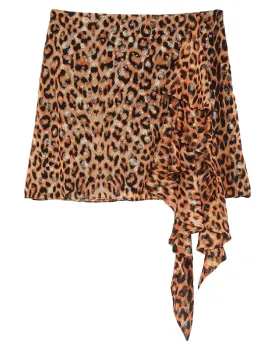 Mini skirt with leopard print CELINE, beige/black/brown