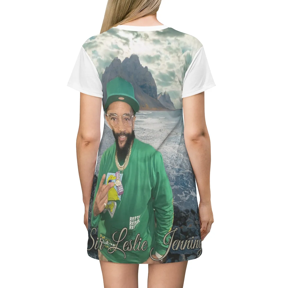 M.U.S.I.C. World HQ All Over Print T-Shirt Dress