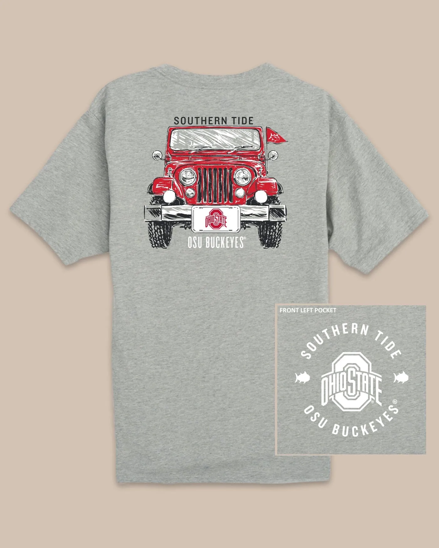 Ohio State Buckeyes Heather Front Plate T-Shirt