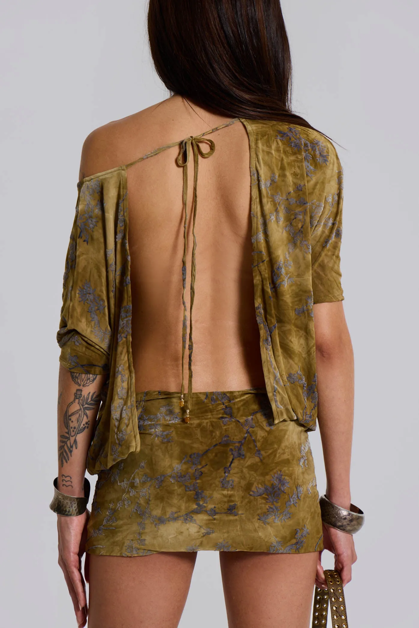 Ophidian Devore Backless Mini Dress