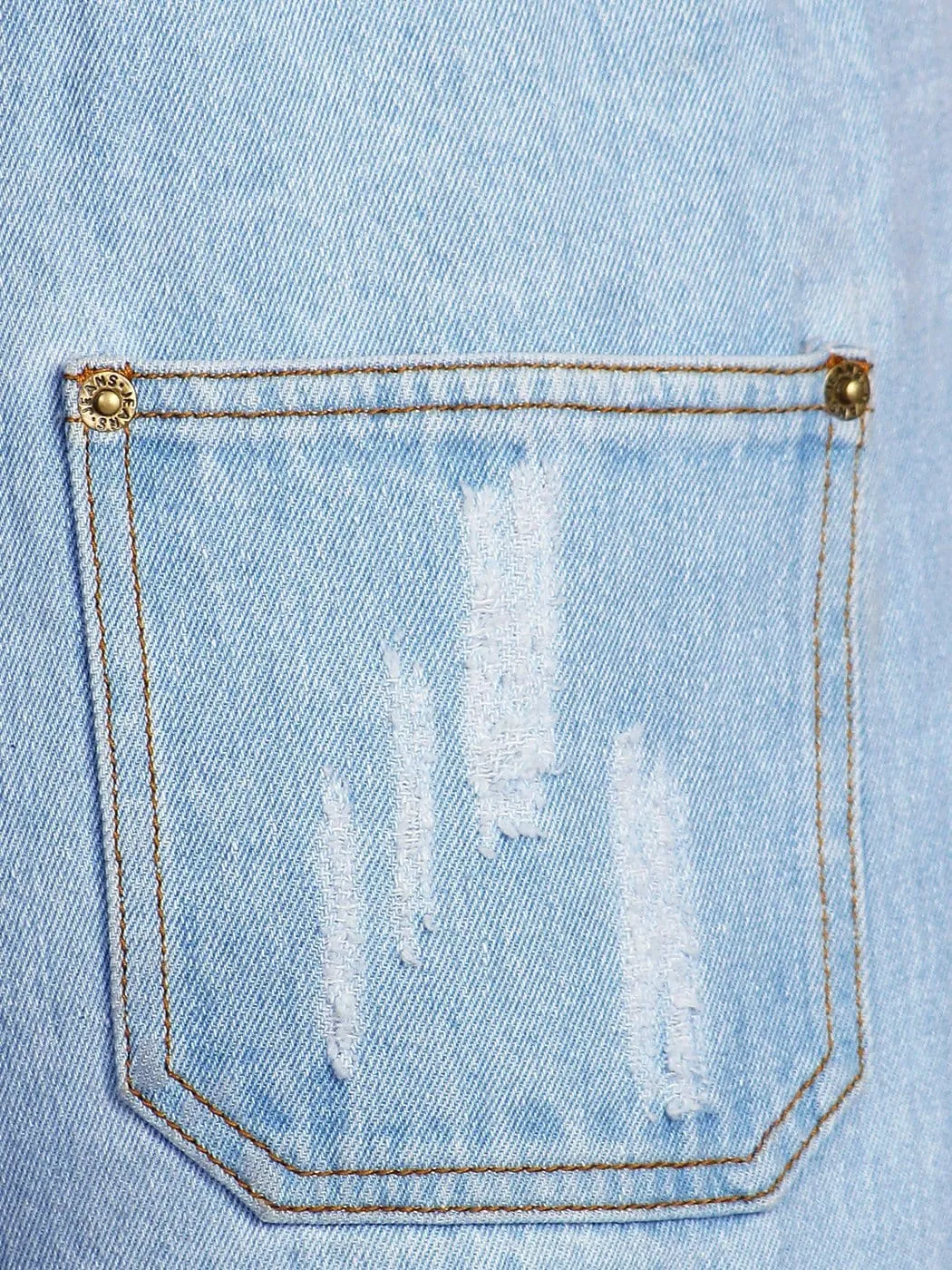 Pocket Denim Tapered Leg Overalls