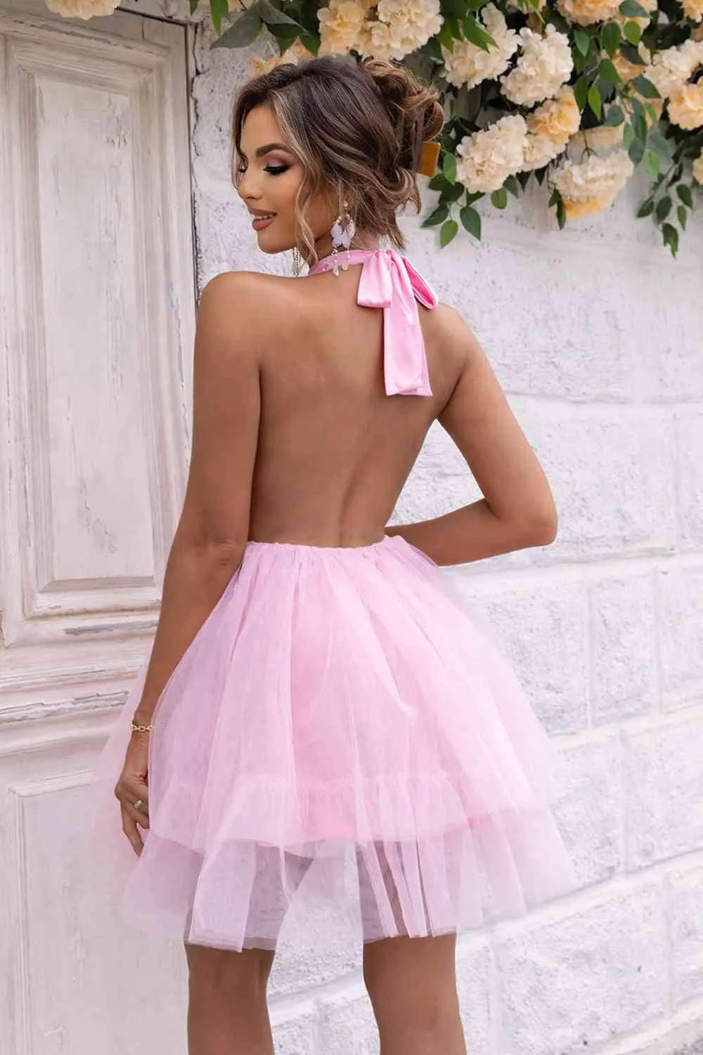 Princess Backless Halter Dress