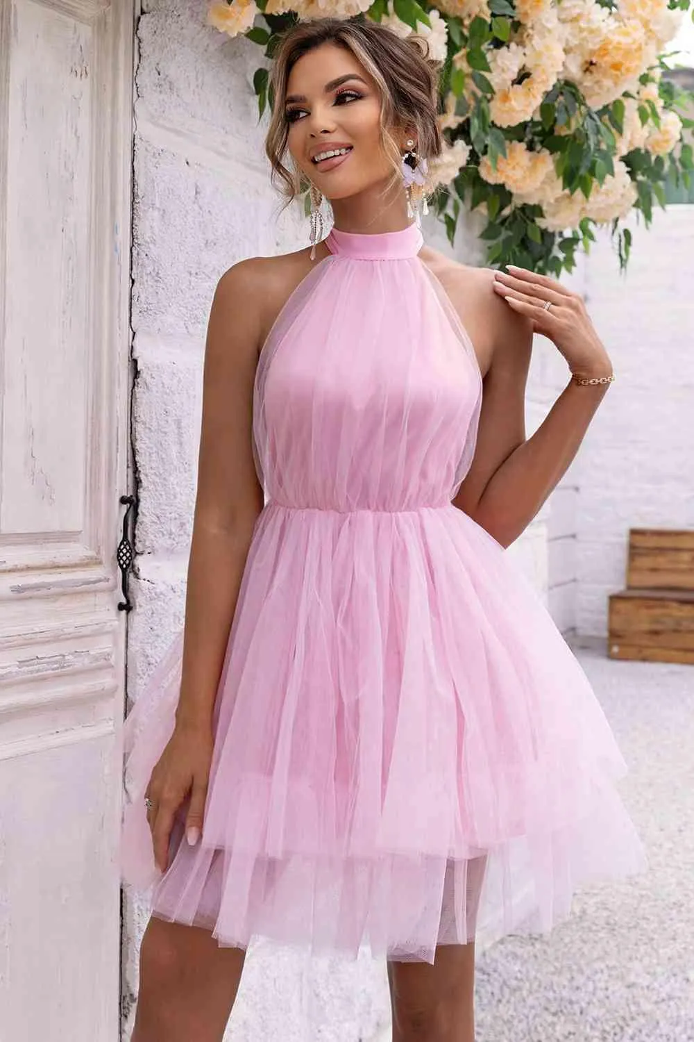 Princess Backless Halter Dress